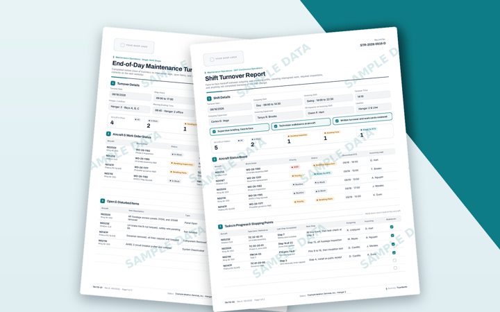 Turnover Kit, both forms sample